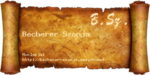 Becherer Szonja névjegykártya